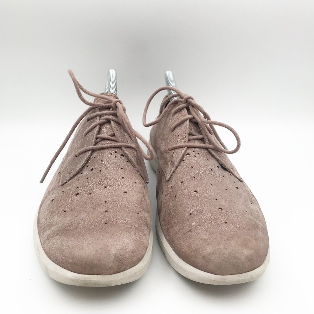 ROCKPORT Shoes Womens 9.5 City Lite Ayva Oxford Leather Pink Suede Sneaker Work - Picture 2 of 10